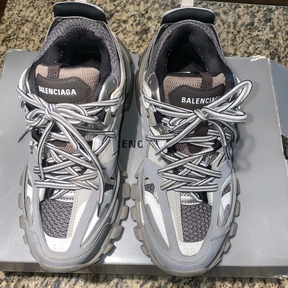 Balenciaga LED light Track Sneakers Grey. Size 38. Comes with charger.